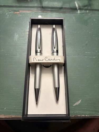 Vintage Pierre Cardin Ball Point Pen and Pencil Set Gray Never Used
