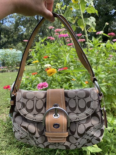 COACH KLEINE BRAUNE SCHULTERTASCHE LEDERRIEMEN 10602 LEICHT GEBRAUCHT SAUBERER ZUSTAND