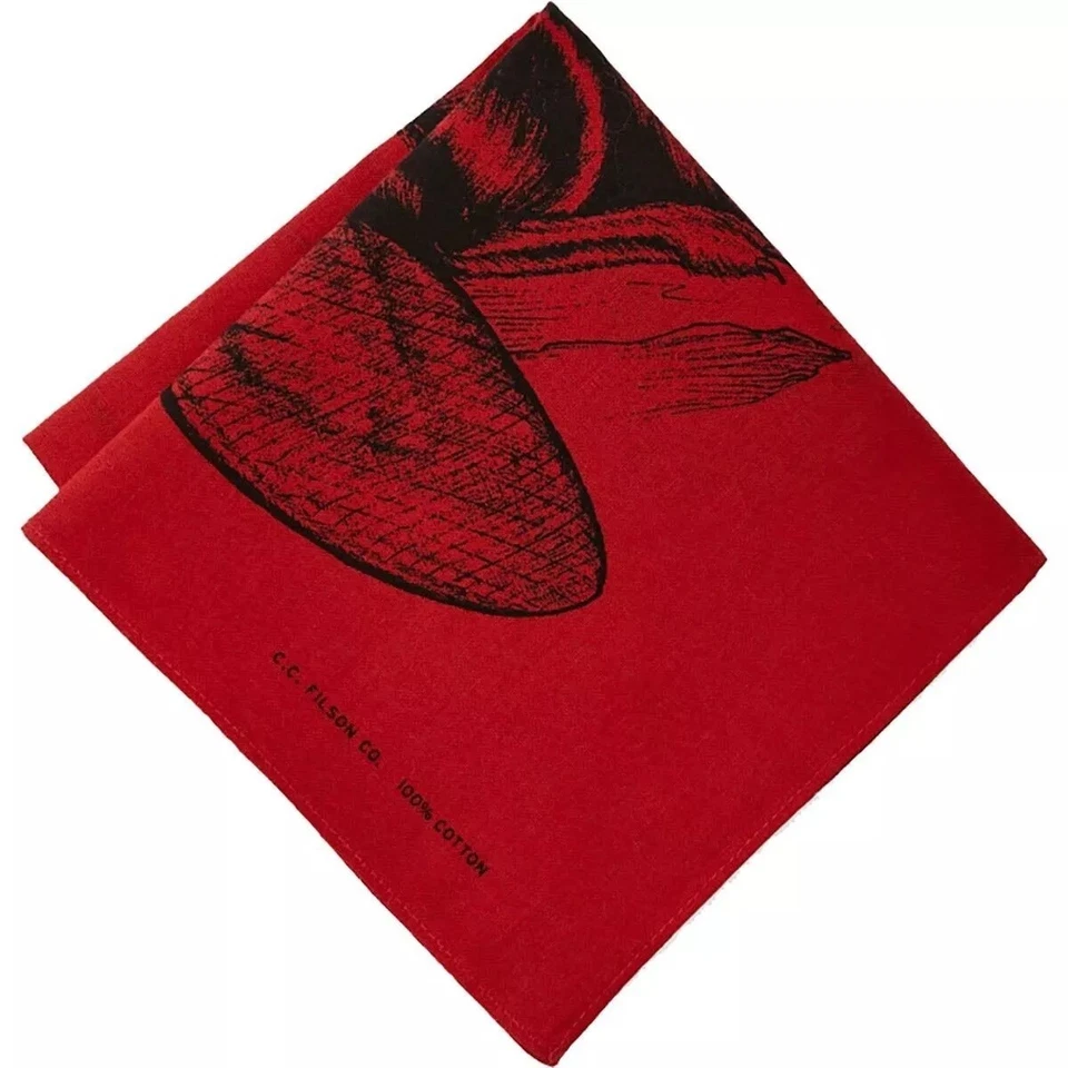 FILSON 20233047 Men's Wildlife Forestry Animals Red Bandana Made in Japan NEW - Image 2 of 2