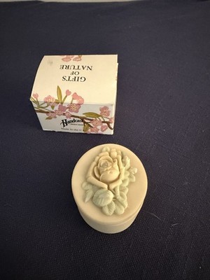 Small Stone Floral Design Trinket dish Lidded Made in U.K.
