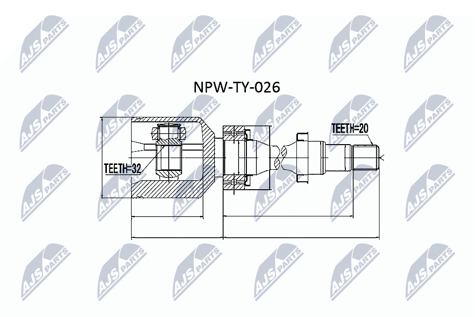 JOINT KIT DRIVE SHAFT NPW-TY-026 FOR TOYOTA 7A-FE 1.8L 4A-FE 1.6L 2C-TE 2.0L - Image 6
