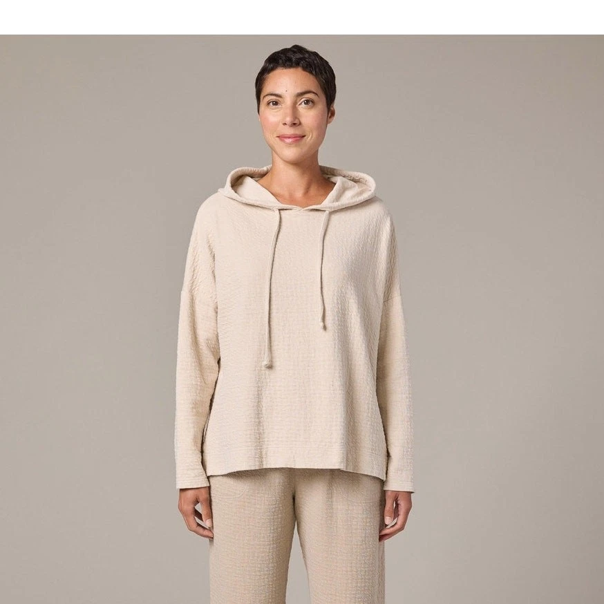 NEW Cut Loose Pucker Double cloth Hooded Sweatshirt in Moonbeam Size S/M 2246198