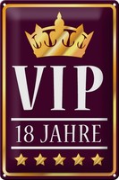 Schild Blech 30X20 Cm - Made In Germany - Vip 18 Jahre Metall Deko Schild