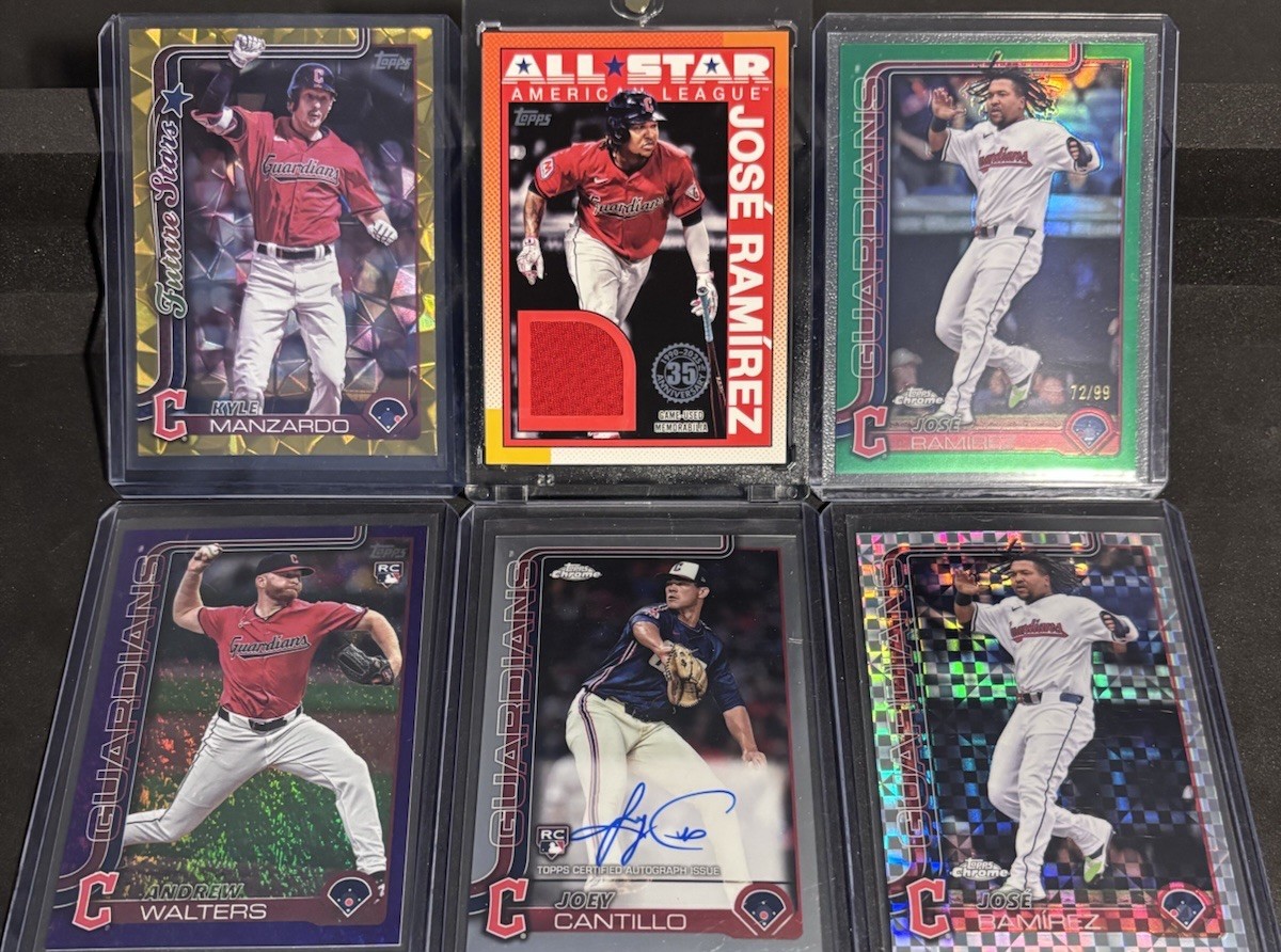 Guardians Lot – Cantillo Auto, Manzardo Gold /50, José Ramírez Green /99 - Relic