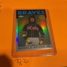  RONALD ACUNA Jr. 1986 THROWBACK REFRACTOR 35th ANNIVERSARY 2021 TOPPS CHROME
