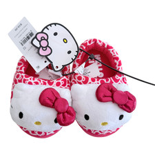Hello Kitty Sanrio Kids Plush Slippers Size 5/6 -NWT-