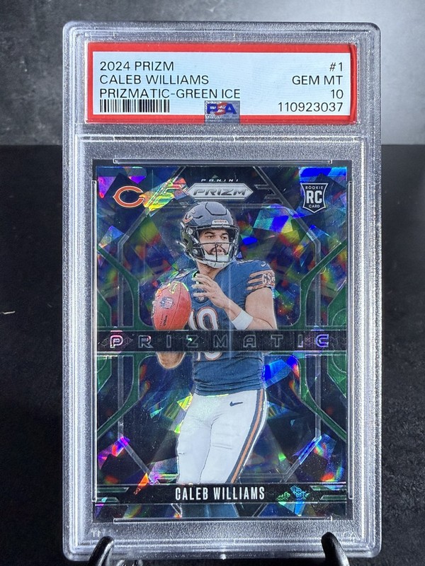 Caleb Williams (RC) PSA 10 - 2024 Panini Prizm - Prizmatic Green Ice - Bears