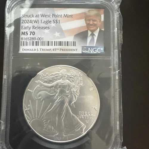 Trump Rare Label Flag 45th Pres. Ms70 Ngc  Struck At West Point Rare