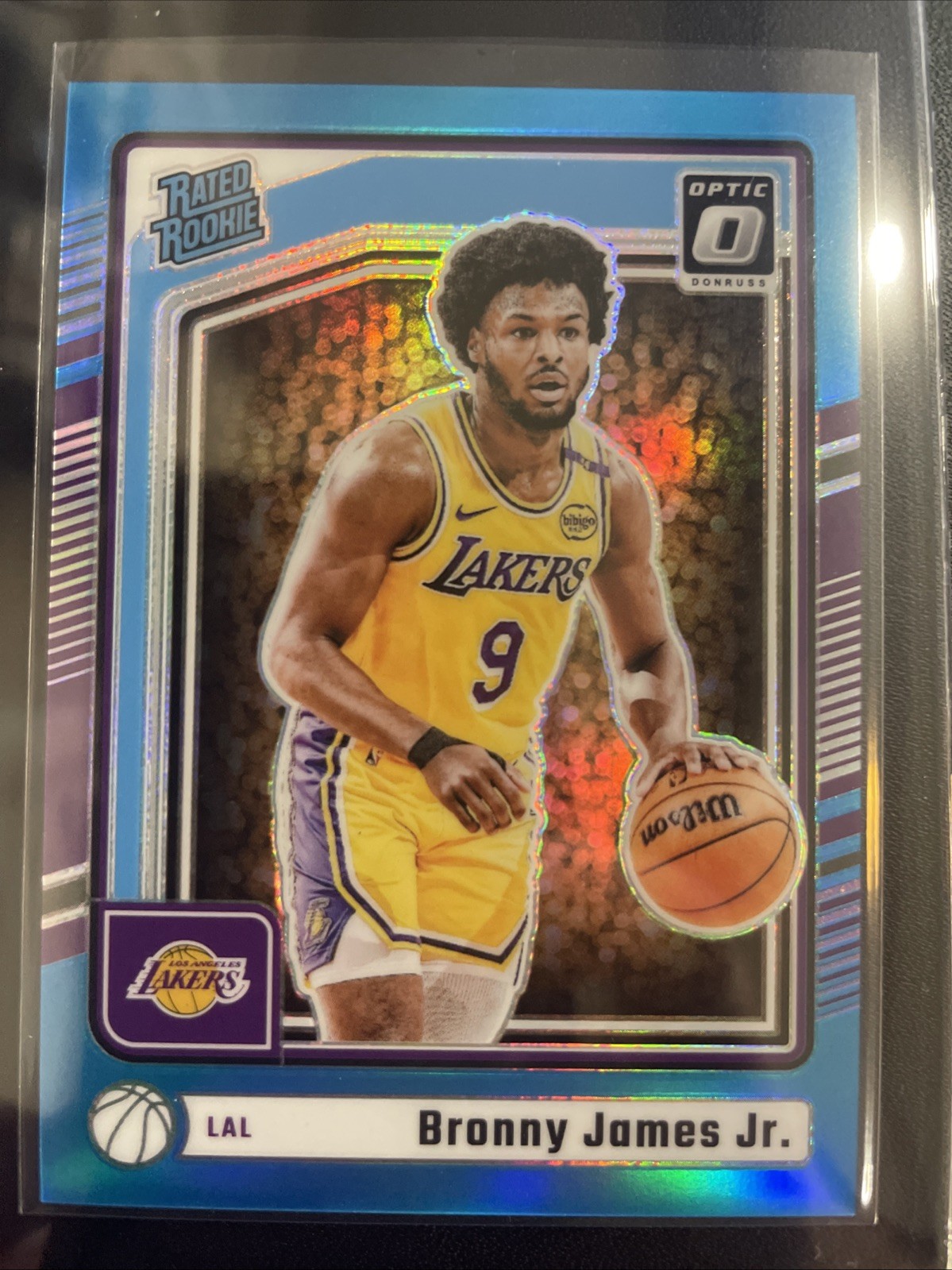 2024-25 Panini Donruss Optic Rated Rookie Bronny James #282 Aqua Prizm /225 (RC)