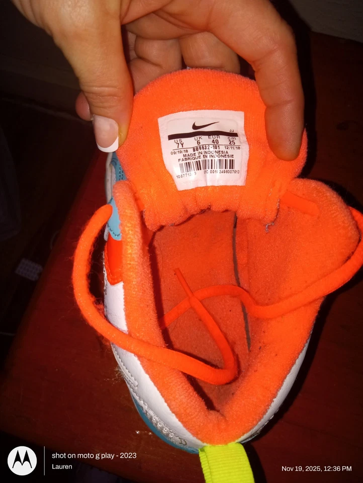 Size 7y Air Max Pro Boys Youth Basketball Shoes Blue White - Image 2 of 4