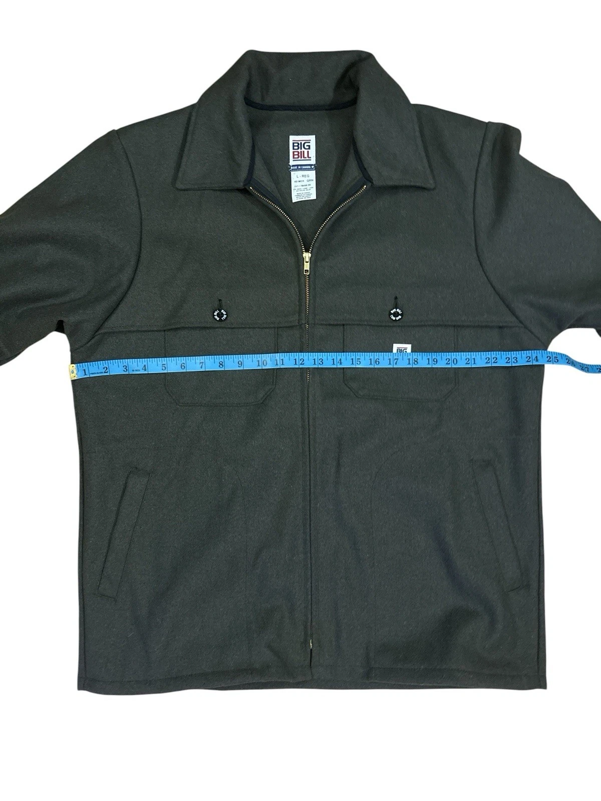 Big Bill Wool Outdoor Jacket Green Regular LARGE 78496 image 5