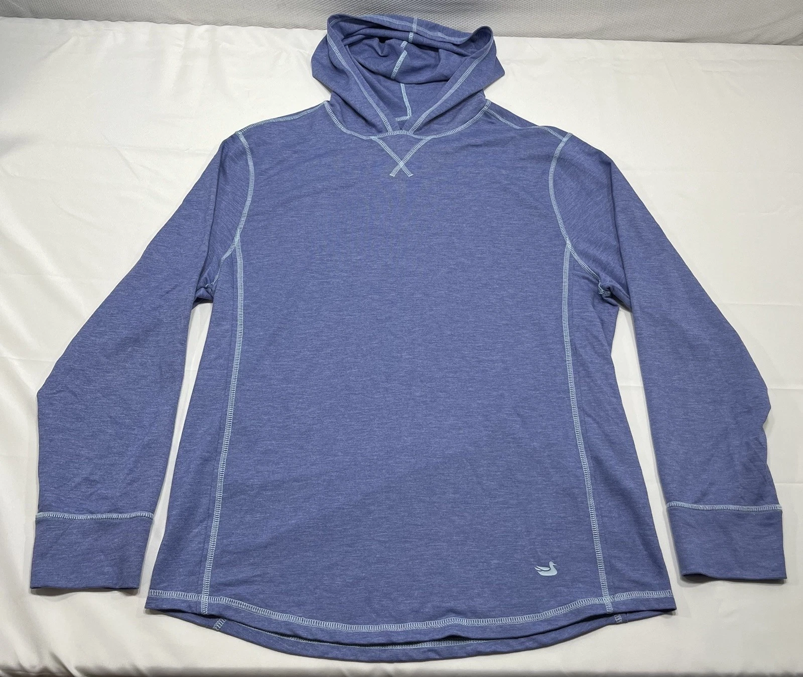 Southern Marsh FieldTec Long Sleeve Hoodie Mens Size Medium Blue Logo Rayon