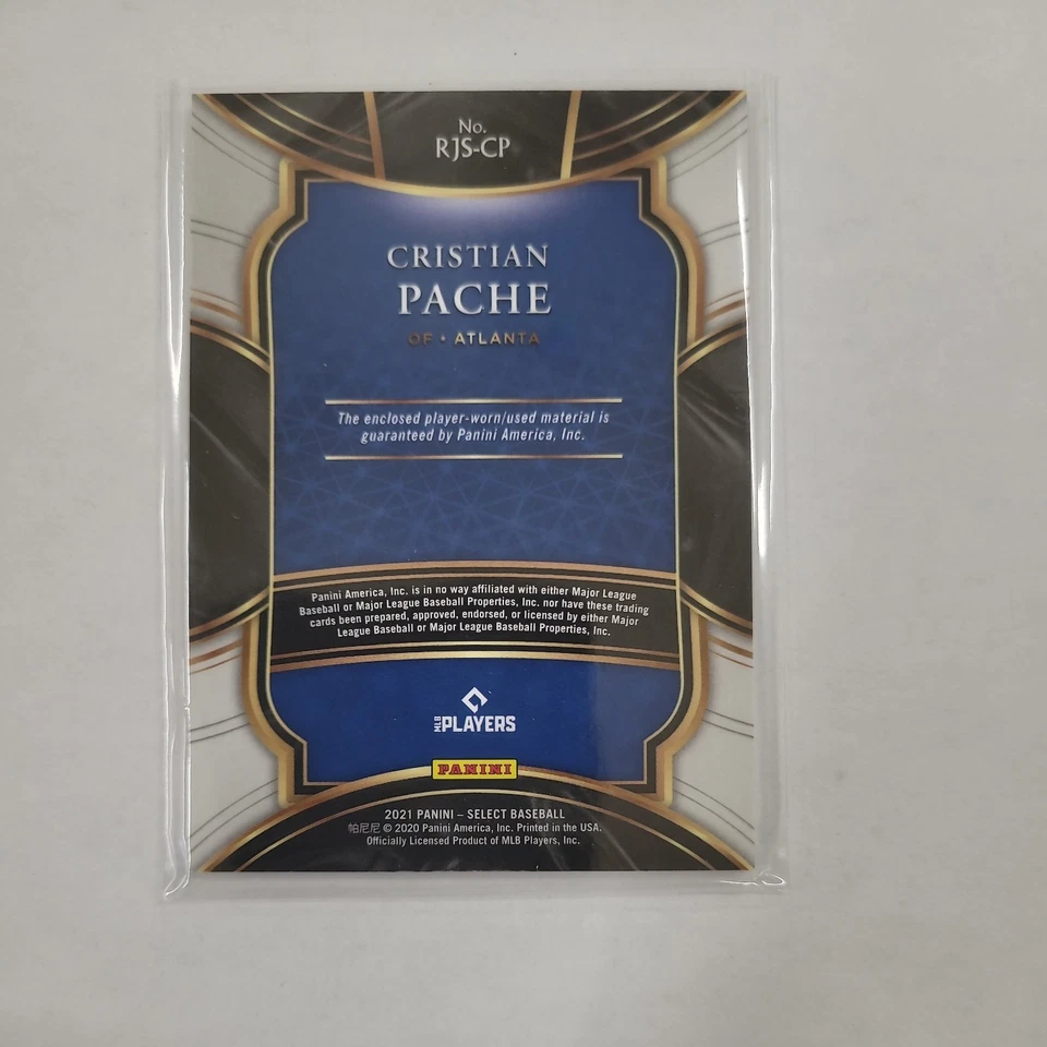2021 Panini Select Cristian Pache RC Rookie Jumbo Swatch Atlanta Braves  - Image 2 of 2