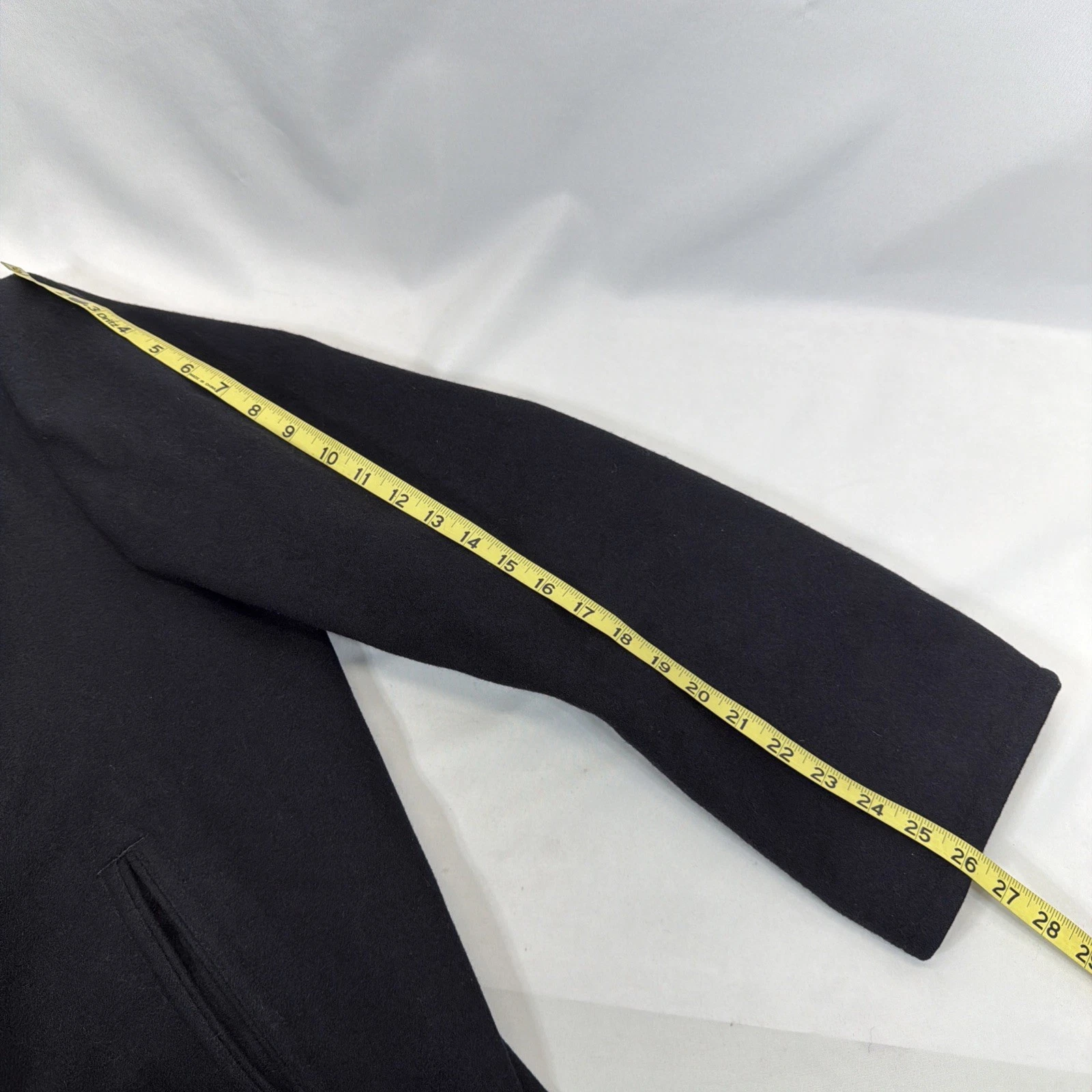 US Navy Issued Peacoat Military Authentic DSCP Thick Wool Men 46 L Black USN image 11