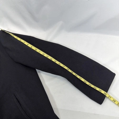 US Navy Issued Peacoat Military Authentic DSCP Thick Wool Men 46 L Black USN image 11