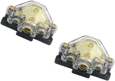 ZOOKOTO 2Pcs 3 Way Power Distribution Block, Auto Car Audio 3 Way, Black 