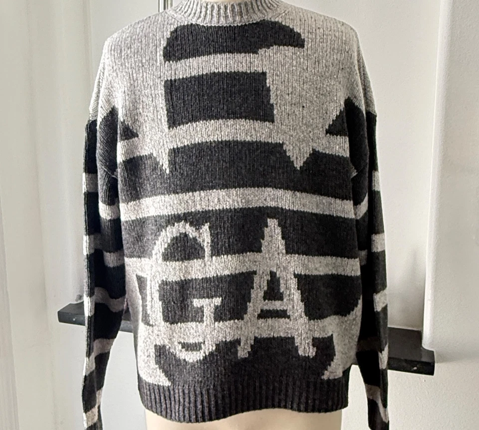 Emporio Armani Grey GA Print Men's crewneck sweater,  all sizes - Image 2 of 4