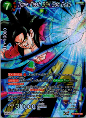 DBS TCG - Triple Flash SS4 Son Goku - BT4-003 - SR Foil | eBay
