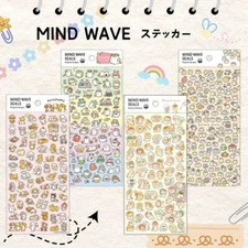 Japanese MIND WAVE Cute Animal Transparent Stickers for Journal Cards