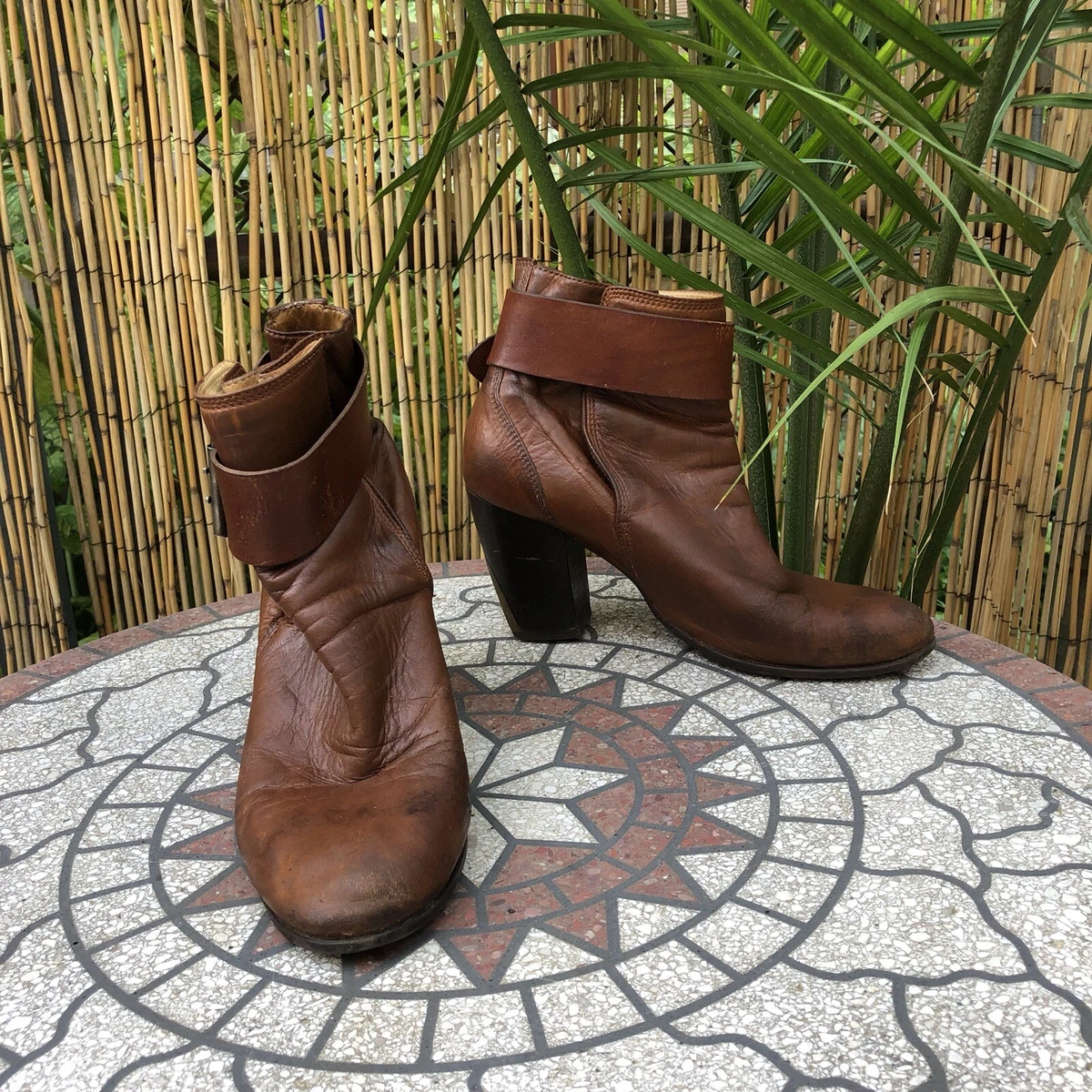 Cognac leather hotsell ankle boots