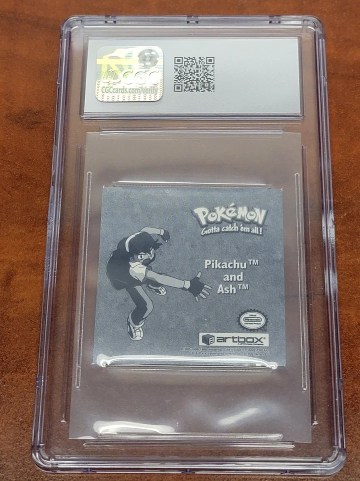 Pikachu & Ash 1999 Pokemon Stickers Series 1 Prism #Pr14 CGC 10 GEM MINT - Image 2 of 2