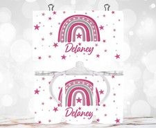 12oz Sippy Cup - RAINBOW BOHO STYLE, Sippy and Regular Screw on Lids