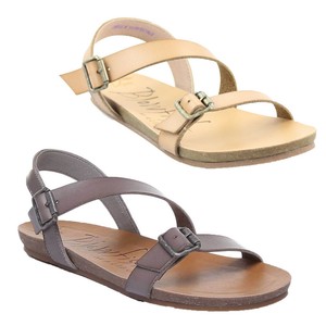 Womens Blowfish Gallup Strappy Adjustable Buckle Flat Vegan Faux Leather Sandal | eBay