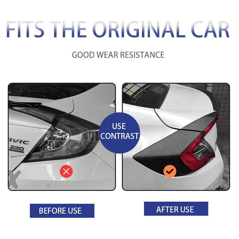 For Honda Civic 20162021 Carbon Fiber Rear Tail Light Lamp Cover Trim