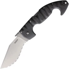 Cold Steel Spartan Pocket Knife Lockback Gray Folding Serrated AUS-10A