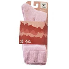 B.Ella 82% Cashmere Crew Socks Dawn Pink Luxury RORY Dress Sz 7-9.5 M Cozy Warm