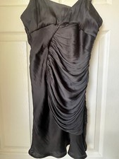 ZARA satin mini dress, size S, black, silky feel, strappy, with zip, BNWT