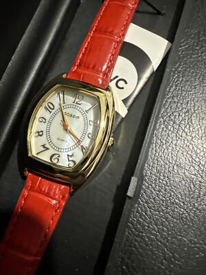Womens New Gossip brand QVC wristwatch QVC Gossip Watch Women Blue Leather Band Analog Gold Tone  main image 3