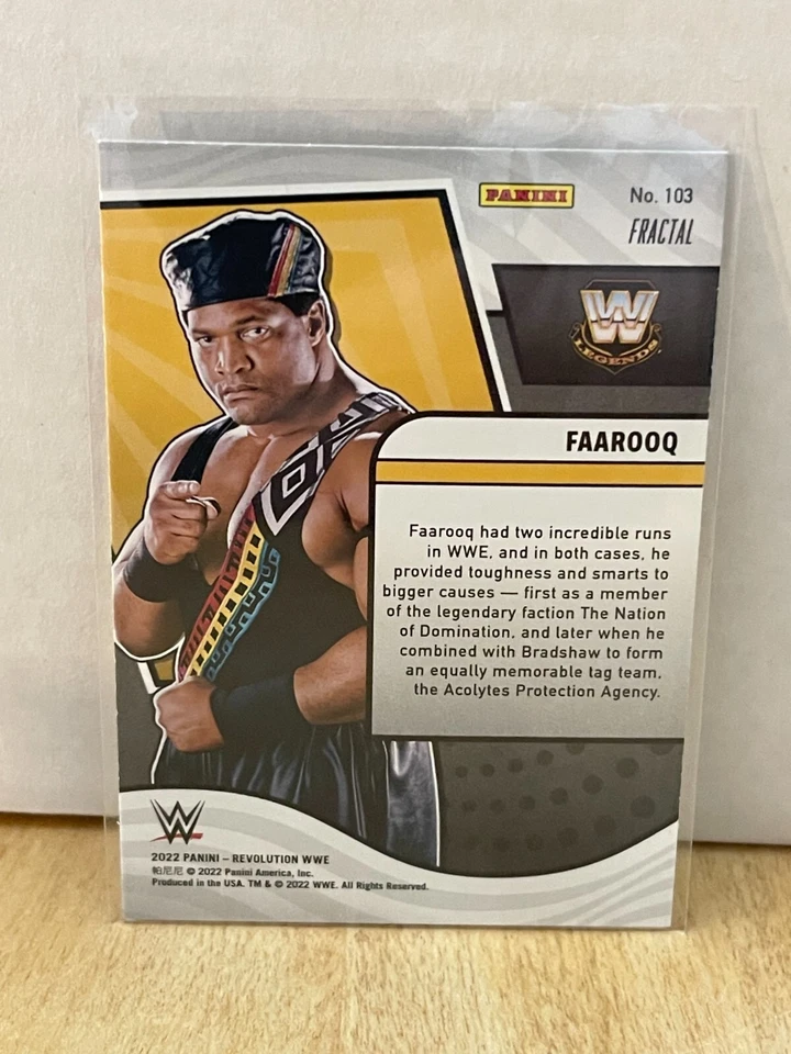 2022 Panini Revolution WWE #103 Faarooq -Fractal SP - Image 2 of 2