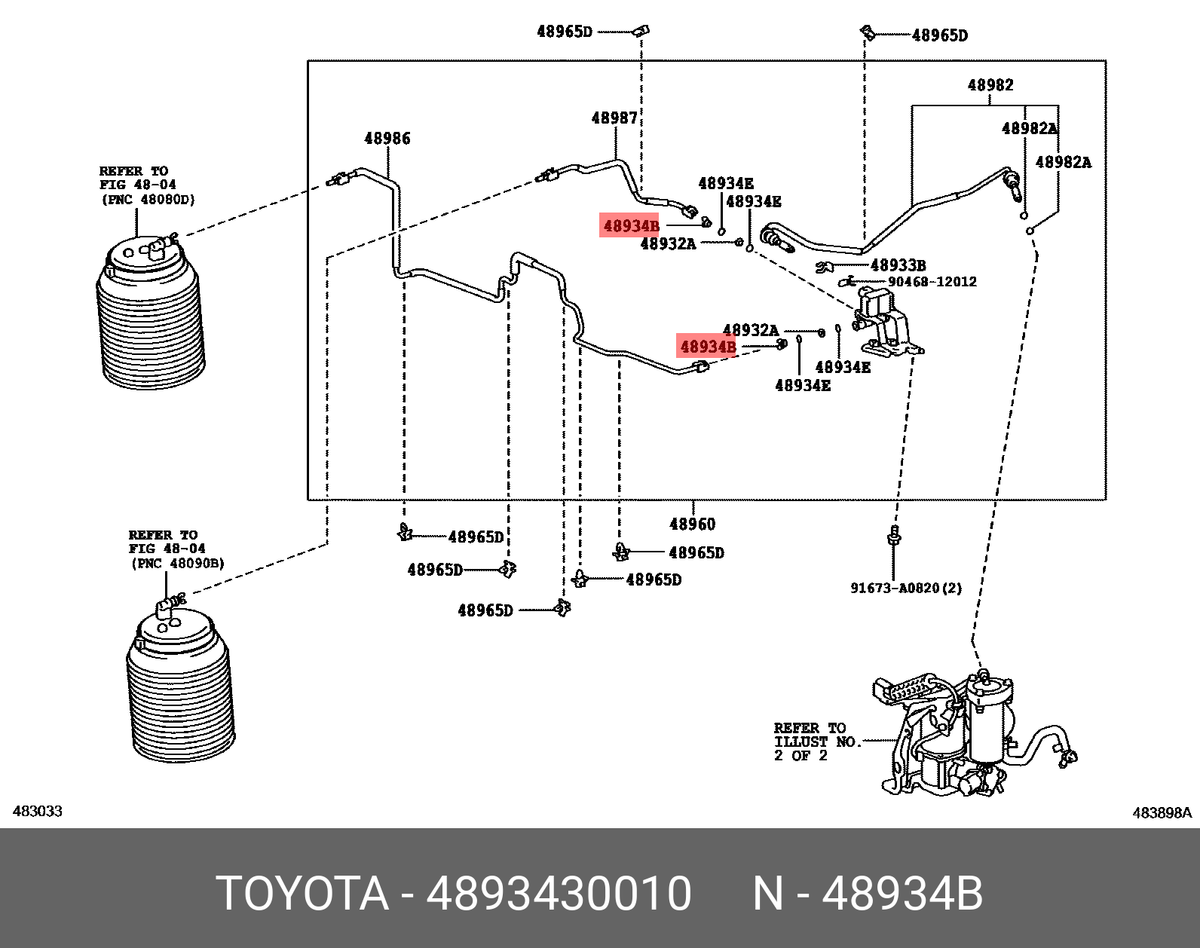 Genuine OE connector, height control tube, 4893430010 for