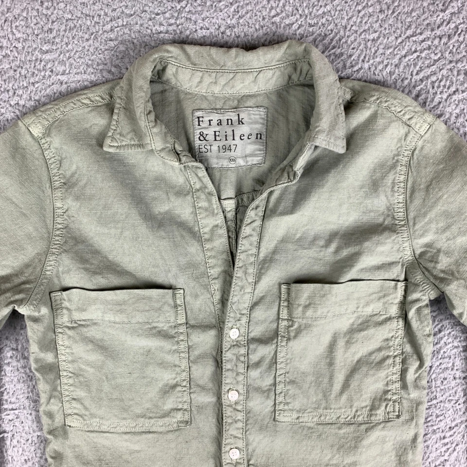 Frank & Eileen Irlanda Mono XXS 2XS Salvia Manga Larga Mezcla de Lino Mameluco $448 Foto 2 de 4