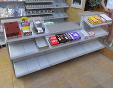 Tresen 2,4m Zeitungsladen Tegometall Theke Verkaufstresen mit Lochwände Eden