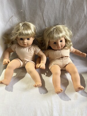 American Girl Bitty Baby Twins Dolls Girl Blonde Hair Blue Eyes lot