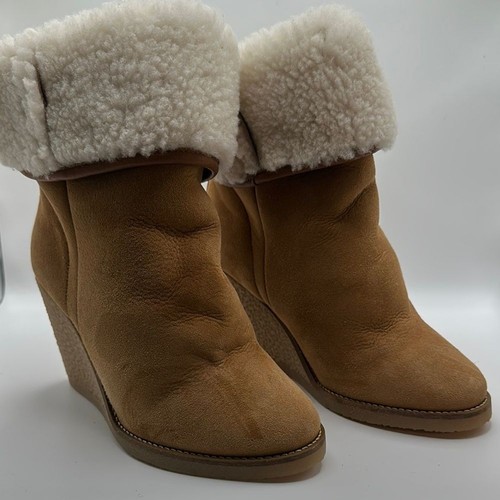 Isabel Marant Sz 8 Totam Shearling Wedge Boots