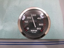 *NEW* 0820 Faria 60RPM  6000 Black Face Chrome Bezel Tach Gauge 59592