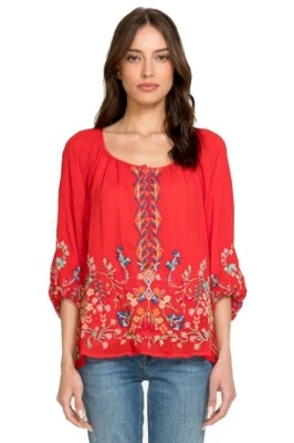 Johnny Was Blouse Sarah C16319-2 Cloudburst Blanc - Tailles XS-XXL - Photo 1/2