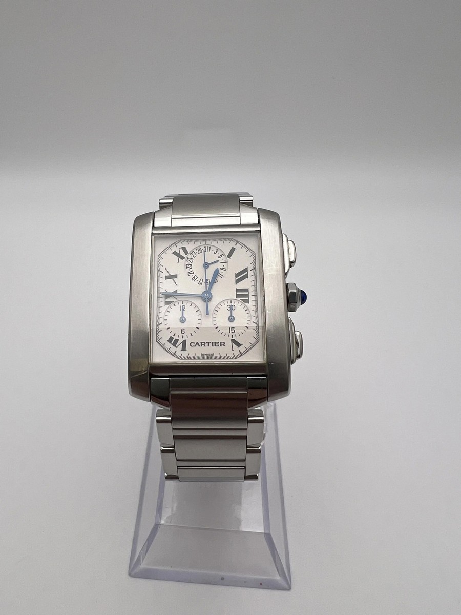 Cartier Tank Francaise Chrono Reflex W51001Q3 Quartz Ivory Dial | eBay