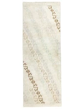 Unique Turkish Short Narrow Runner-Vintage Oushak Modern Hallway Rug-2.6x6.10 ft