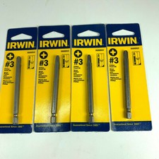 Irwin Tools 3-1/2" Philips #3 Head Power Bit 3520291C  Qty 4 Packs