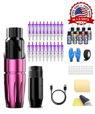 PROFESIONAL Maquina De Tatuaje Kit Para Tatuar Tattoo Rotativa Pluma Inalambrico
