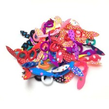 Colorful Hair Scrunchies with Steric Bowknot Shape Hair Bands Elastic Hair Tie