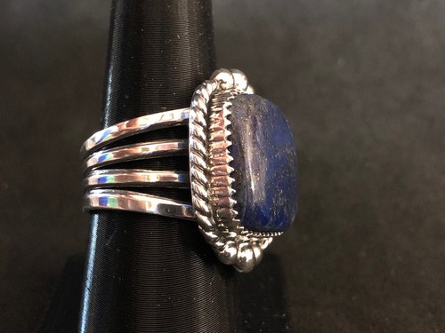 Lapis Ring Sterling Silver Navajo Avin Joe Size 8.75 0021 - Picture 4 of 7