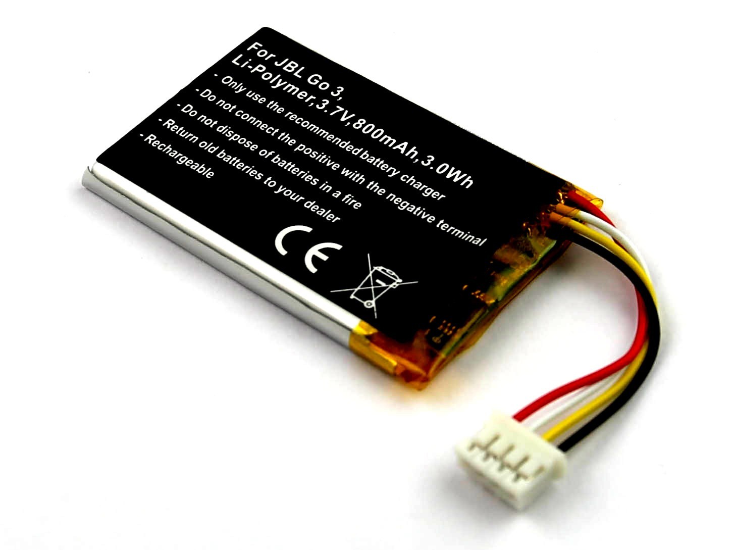 Battery For JBL Go 3 Replaces MLP383562P Li-Polymer, 3.7V, 800mAh