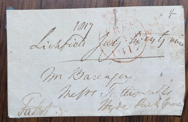 Free frank Charles Chetwynd Chetwynd-Talbot, 2nd Earl Talbot, (1777-1849)