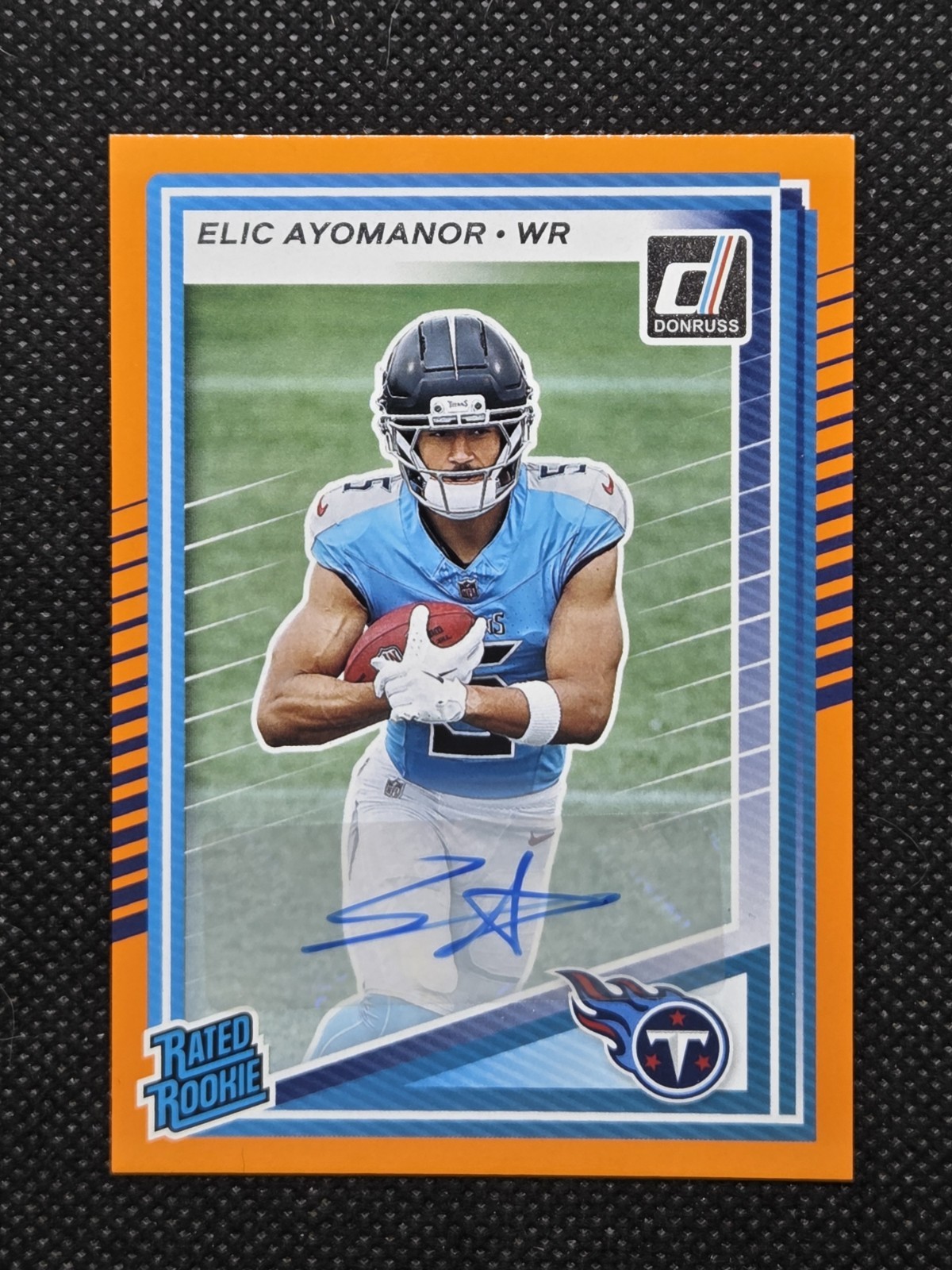 2025 Panini Donruss #339 ELIC AYOMANOR Rated Rookie Orange Auto RC