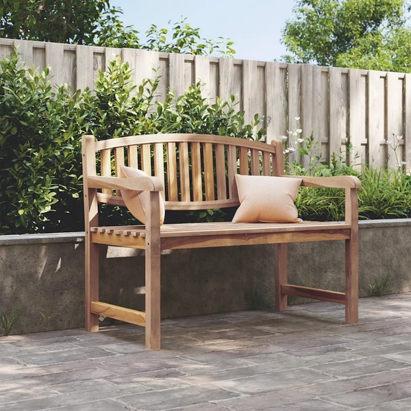 Massivholz Teak Gartenbank 114X59X87 Cm Sitzbank Outdoor-image